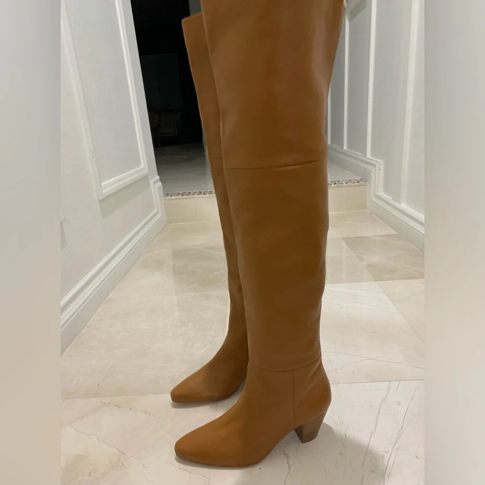 Lafayette 148 New York Lucille Tall Napa Leather Boots Size 38